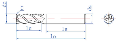 end mill drawing end mill drawing